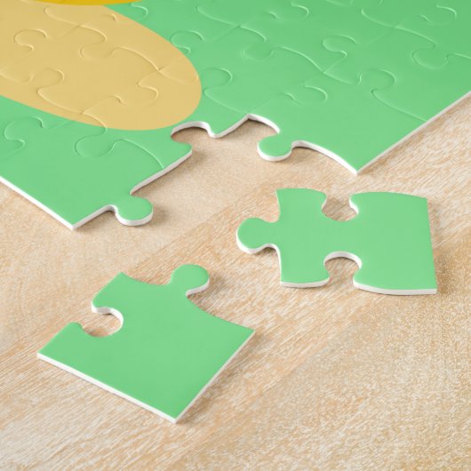 Kat in teacup-cartoon op munt legpuzzel (Zijkant)