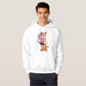 Kat in Tennis met Tennis racket Hoodie (Voorkant volledig)