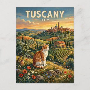 Kat in Toscane Italië Briefkaart