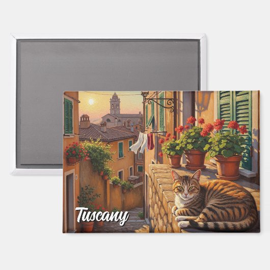 Kat in Toscane Italië Magneet (Voorkant / Achterkant)