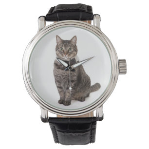 Kat in Tuxedo Horloge
