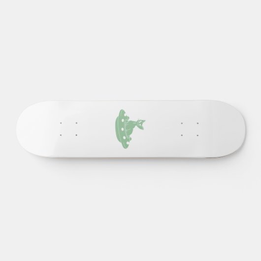 Kat in Ufo - Kies achtergrondkleur Persoonlijk Skateboard (Horizontaal)