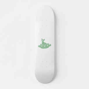 Kat in Ufo - Kies achtergrondkleur Persoonlijk Skateboard