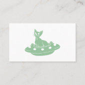 Kat in Ufo - Kies achtergrondkleur Visitekaartje (Achterkant)