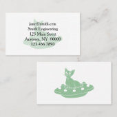 Kat in Ufo - Kies achtergrondkleur Visitekaartje (Voorkant / Achterkant)