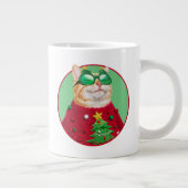 Kat in Ugly kerstSweater Grote Koffiekop (Rechts)