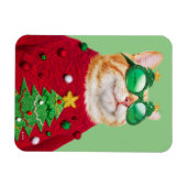 Kat in Ugly kerstSweater Magneet (Horizontaal)