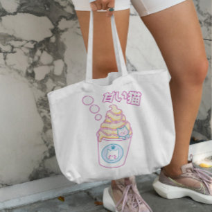 Kat in vanille ijskap tote bag