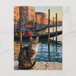 Kat in Venetië Italië Reizen Briefkaart