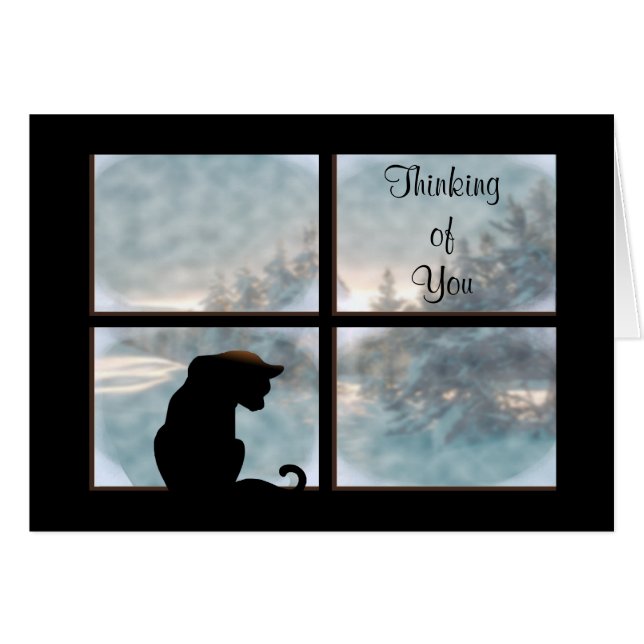 Kat in venster (Voorkant Horizontaal)