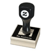 Kat in Venster Eenvoudig Modern Script Naam Schatt Rubberstempel (Stempel)