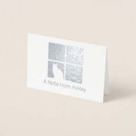 Kat in venster Modern Uniek "Een notitie van" gevo Folie Kaarten