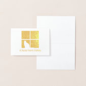 Kat in venster Modern Uniek "Een notitie van" gevo Folie Kaarten (Display)