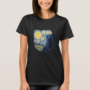 Kat in verf t-shirt