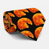 Kat in volledig oranje maan stropdas (Opgerold)