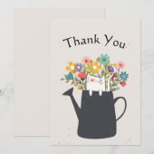 Kat in water kan je bedanken voor Flat Bedankkaart (Voorkant / Achterkant)