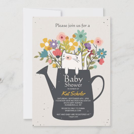 Kat in water kan worden uitgenodigd kaart (Voorkant)