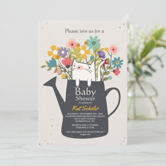 Kat in water kan worden uitgenodigd kaart (Staand voorkant)