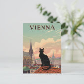 Kat in Wenen Oostenrijk Reizen Briefkaart (Staand voorkant)