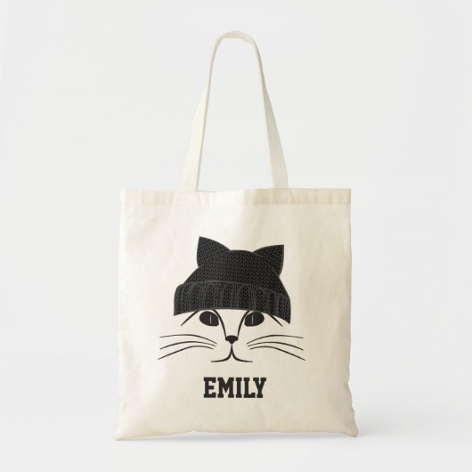 Kat in Wol Pet - Aangepast geluid Tote Bag (Voorkant)