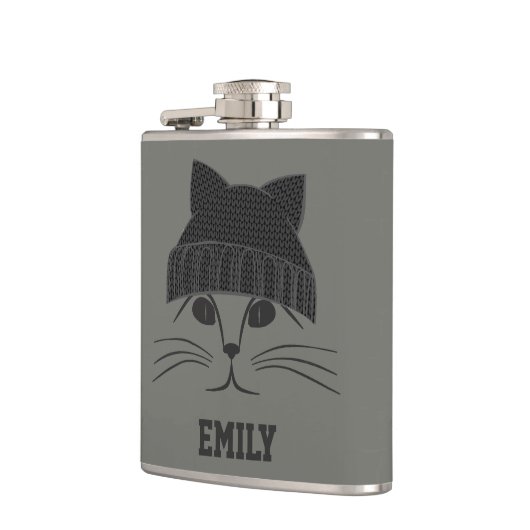 Kat in wollen Pet Heupfles (Links)