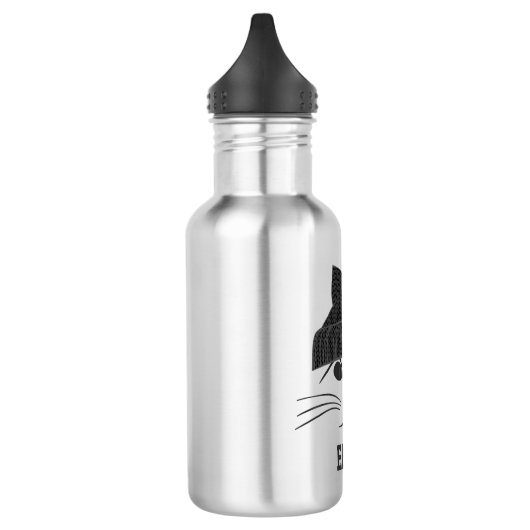 Kat in wollen Pet op maat Waterfles (Links)