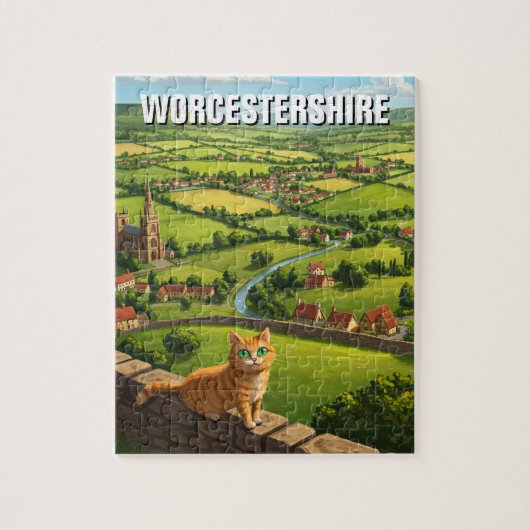 Kat in Worcestershire Engeland Reizen Legpuzzel (Verticaal)