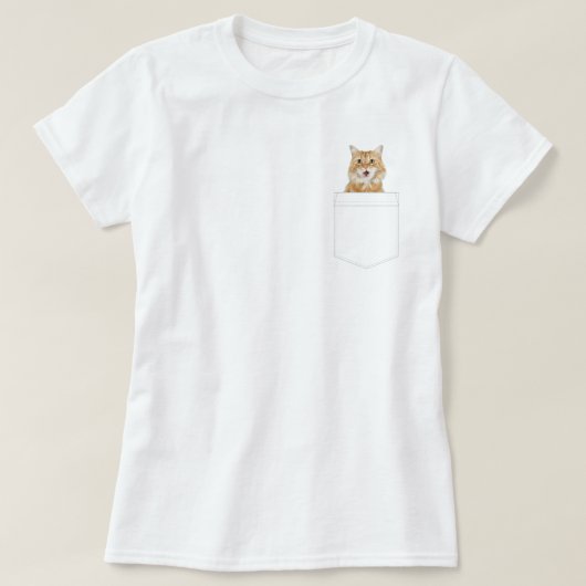 Kat in zak | Aangepaste huisdierfoto T-shirt (Design voorkant)