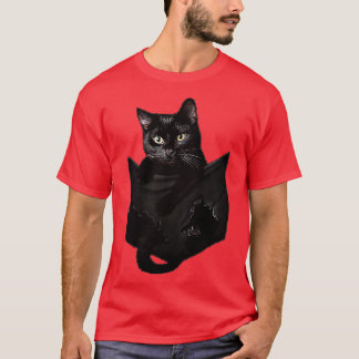 Kat in zakje met zwarte kat t-shirt