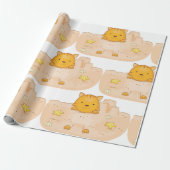 Kat in zand cadeaupapier (Uitgerold)