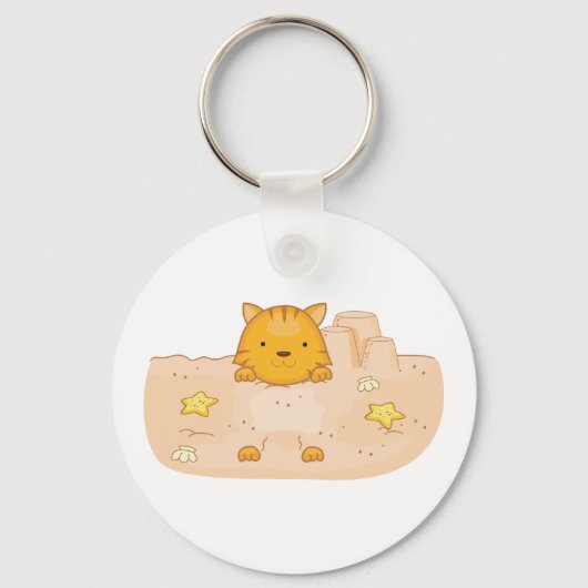 Kat in zand sleutelhanger (Achterkant)