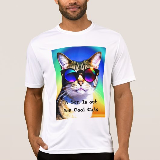 Kat in zonnebril Hoofd T-shirt (Voorkant)