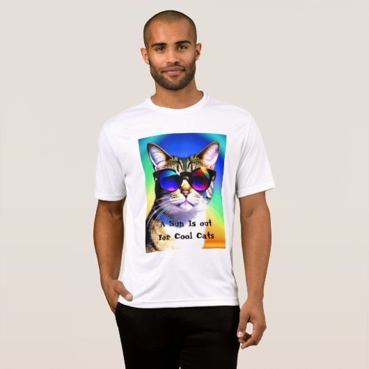 Kat in zonnebril Hoofd T-shirt (Voorkant volledig)