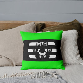 Kat in zonnebril  Sunset Paws Limoen Zwart Kussen