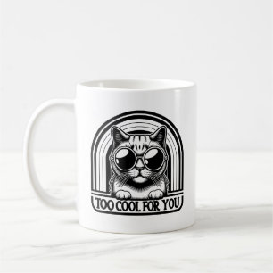 Kat in zonnebril Unisex T-shirt, te cool voor je p Koffiemok