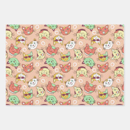 Kat in zonnebrillen inpakpapier vel