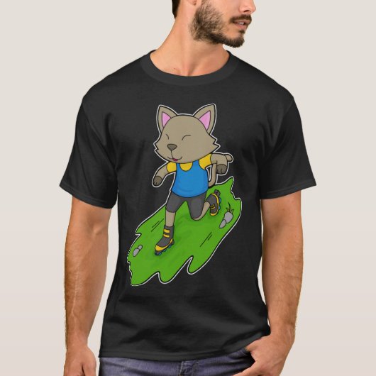 Kat Inline schaatsen Roller skates Sport T-shirt (Voorkant)