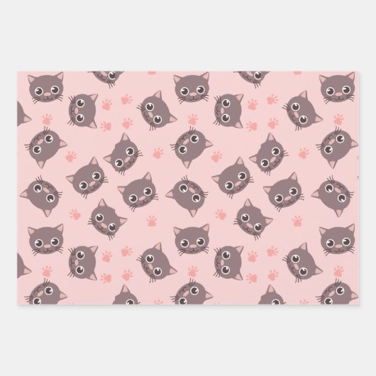 Kat inpakpapier, kattencadeauverpakking inpakpapier vel (Voorkant)
