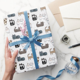 Kat inpakpapier, Kitty cadeauverpakking, Feline Cadeaupapier