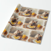 Kat is aan het ontbijten cadeaupapier (Uitgerold)