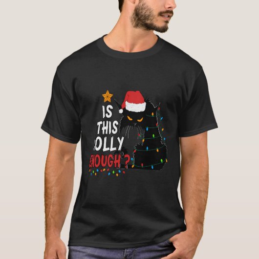 Kat is deze vrolijke genoeg kerst grappige kerst t-shirt (Voorkant)