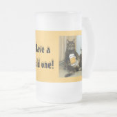 Kat is een bier matglas bierpul (Voorkant rechts)