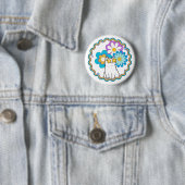 Kat is een ster ronde button 5,7 cm (In situ)