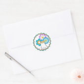Kat is een ster ronde sticker (Envelop)