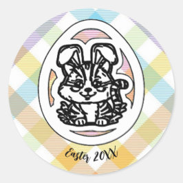 Kat is gekleed voor Pasen! Ronde Sticker