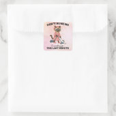 Kat is het huis aan het schoonmaken vierkante sticker (Tas)
