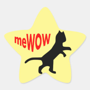 Kat is meWOW Star geweldige taakenkruis Ster Sticker