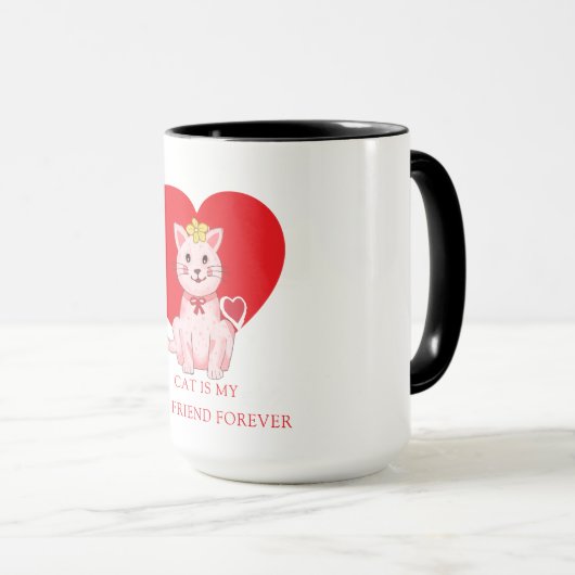 Kat is mijn beste vriend voor altijd schattig mok (Voorkant rechts)