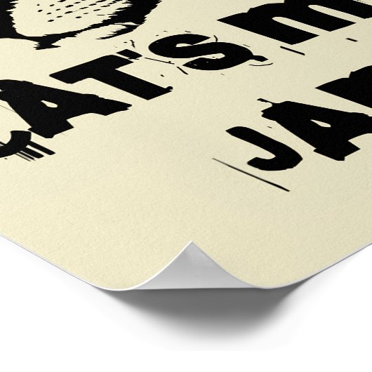 Kat is mijn jam, grappige trendy coole muziek kat poster (Hoek)