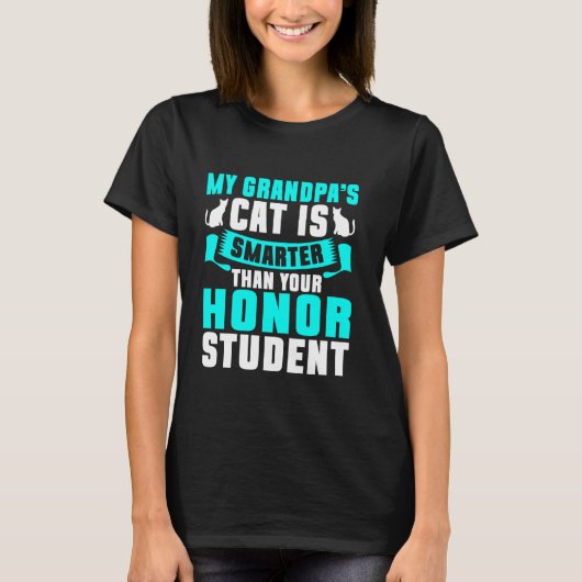 Kat is slimmer dan uw ere-student kat grootvader t-shirt (Voorkant)